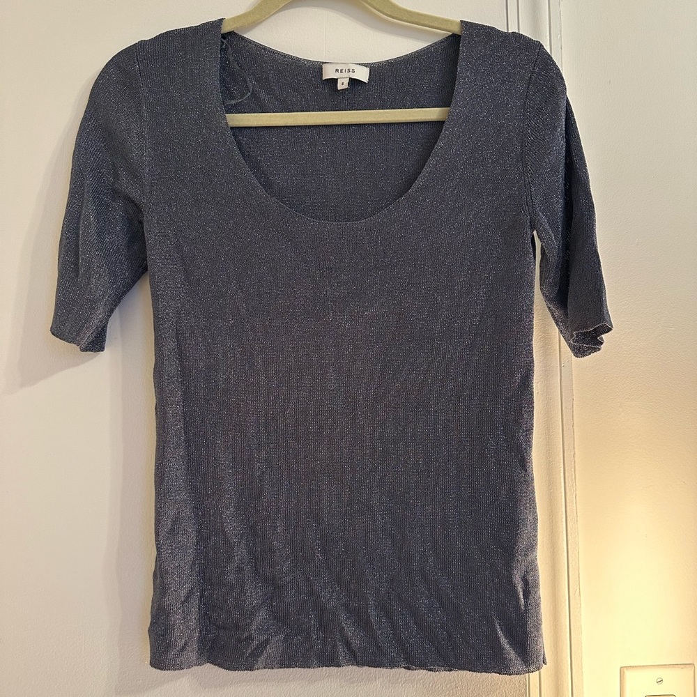 Reiss Blue Glitter Top